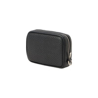 Image 3 : Pochette Calvin Klein homme noire avec zip argenté et finition cuir tressé premium — Delvale