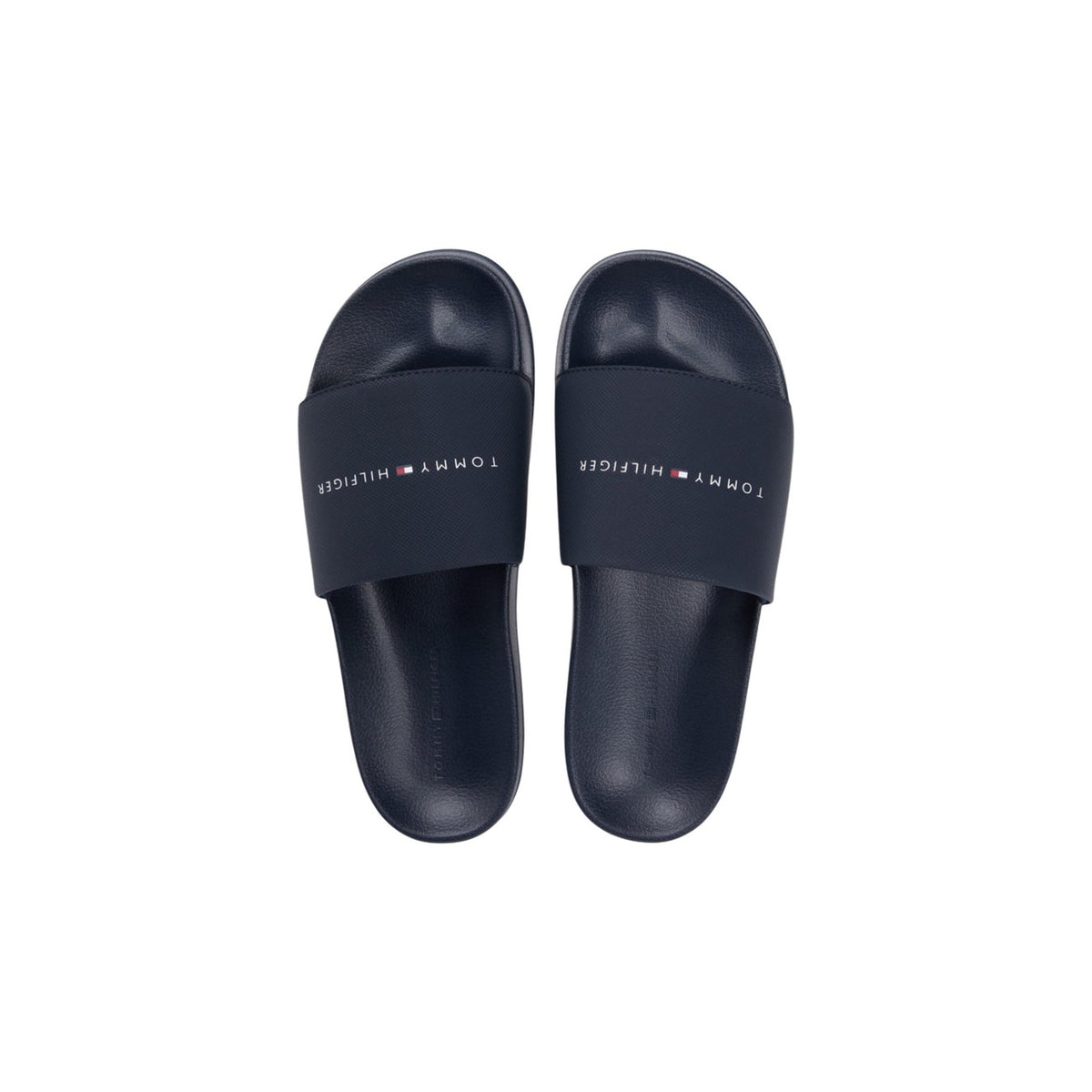 Image 4 : Vue du dessus des mules Tommy Hilfiger homme coloris marine, semelle anatomique confort — Delvale