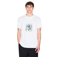 T-shirt Armani Exchange homme blanc print façade – vue de face variante coloris
