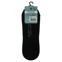Image 2 : Chaussette invisible Beverly Hills Polo Club homme noire avec semelle intérieure blanche logo polo visible, vue de dos — Delvale