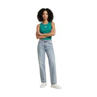 Image 3 : Débardeur Calvin Klein Jeans vert femme coton élasthanne détail col — Delvale