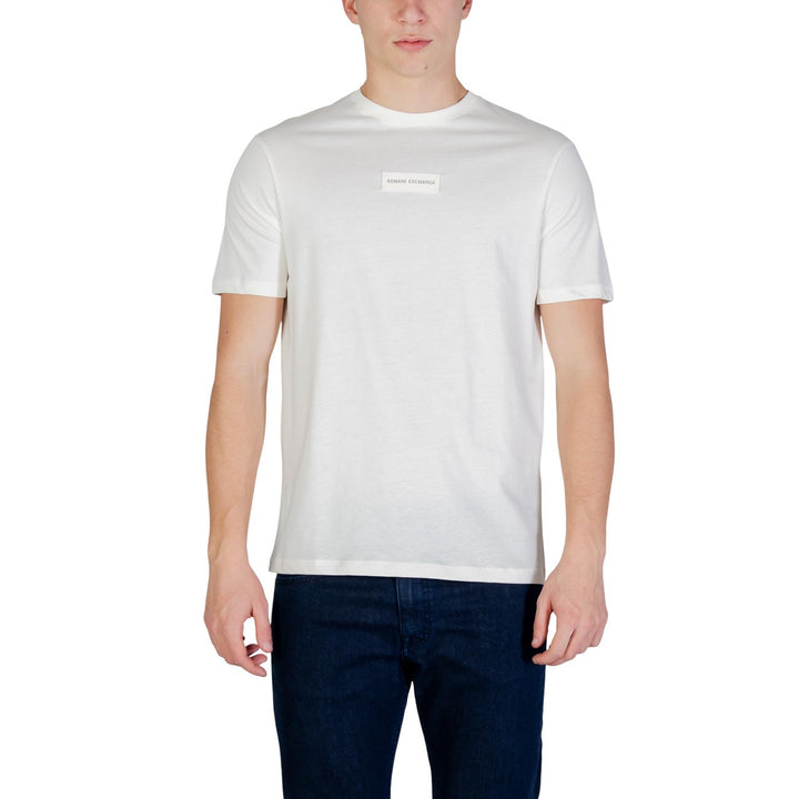 Image 1 : T-shirt Armani Exchange homme blanc col rond manches courtes — Delvale