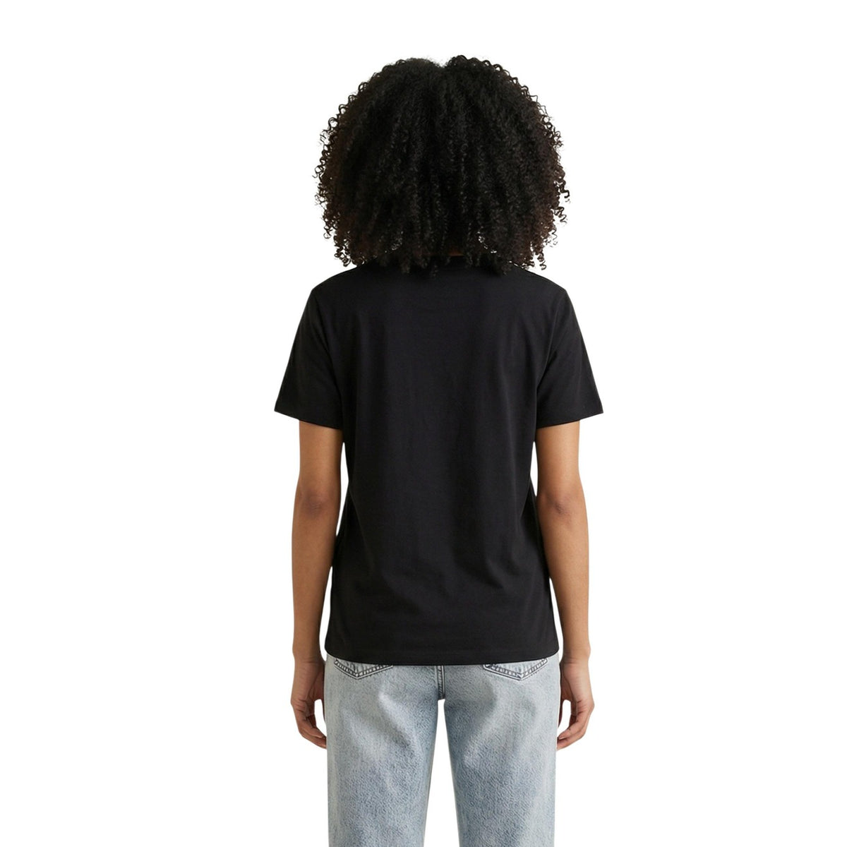 Image 3 : T-shirt Calvin Klein Jeans femme noir col rond manches courtes détail matière — Delvale