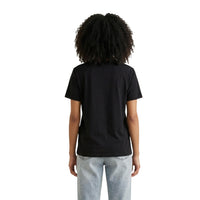 Image 3 : T-shirt Calvin Klein Jeans femme noir col rond manches courtes détail matière — Delvale
