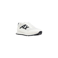 Image 2 : Baskets Armani Exchange homme blanc cassé et noir à logo contrasté, vue de trois-quarts — Delvale