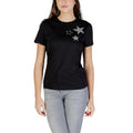Liu Jo T-shirt Femme Noir Étoiles Strass Col Rond