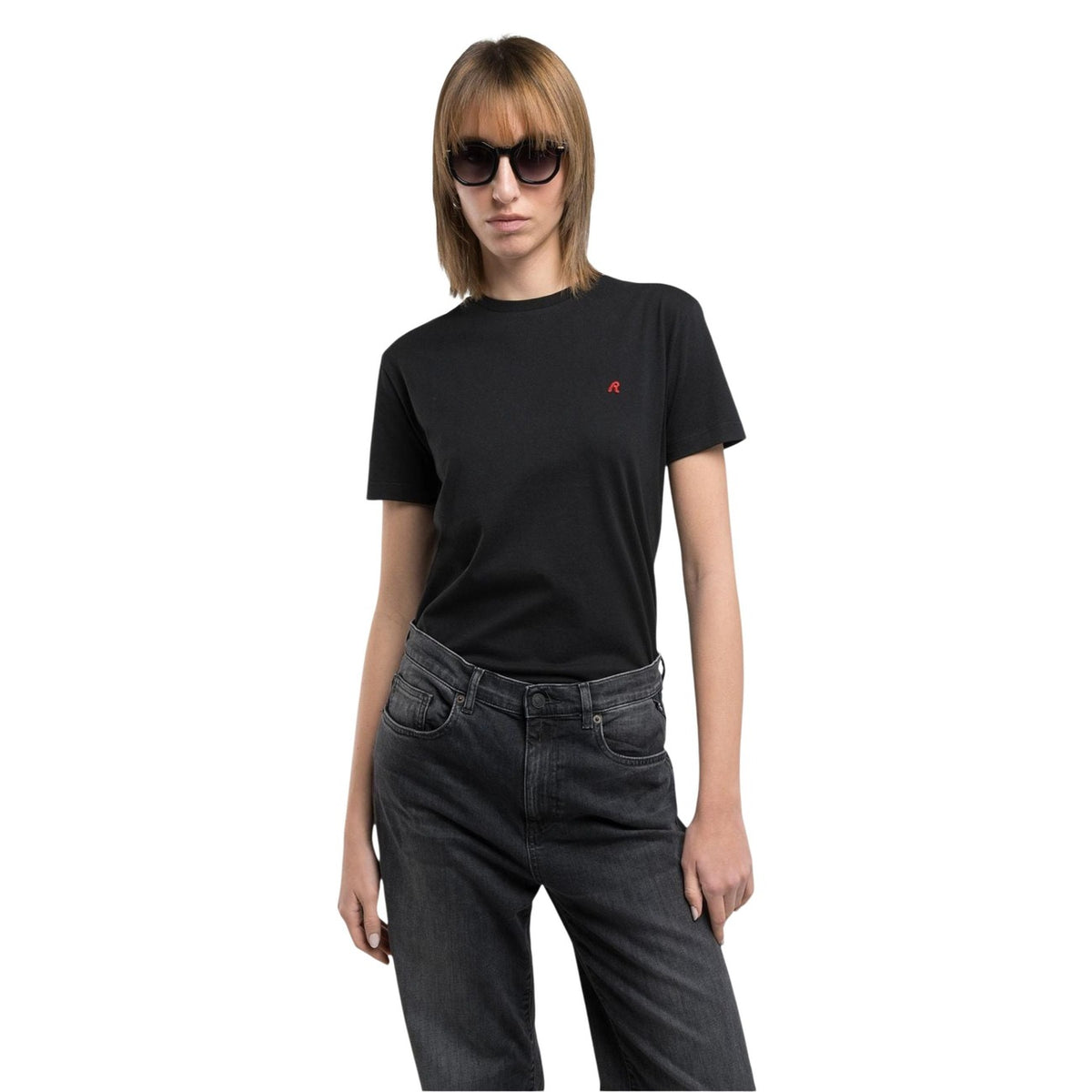Image 4 : T-shirt col rond Replay rose femme matière coton confort optimal — delvale
