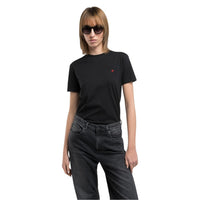 Image 4 : T-shirt col rond Replay rose femme matière coton confort optimal — delvale