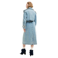 Image 2 : Détail veste Desigual femme en coton bleu azur, fermeture boutons et poches frontales — Delvale