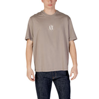 Image 4 : T-shirt Armani Exchange homme coloris beige logo AX — vue de face variante coloris — Delvale