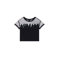Image 4 : Vue d'ensemble t-shirt filet blanc Armani Exchange, coupe moderne féminine — delvale