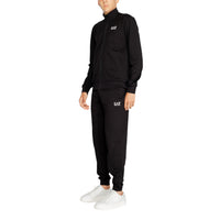 Image 2 : Détail fermeture zippée et poches frontales survêtement Ea7 noir — Delvale