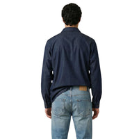 Image 3 : Chemise Gianni Lupo homme bleue manches longues portée, style décontracté chic — delvale