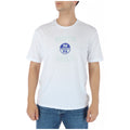 North Sails T-shirt Homme Logo Imprimé Pur Coton Blanc