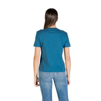 Image 2 : T-shirt Calvin Klein Jeans femme vert col rond détail matière coton — delvale