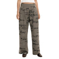 Desigual Pantalon Femme Gris Imprimé Avec Fermeture Éclair