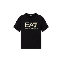 Image 1 : T-shirt EA7 homme noir avec impression distinctive, vue de face — Delvale
