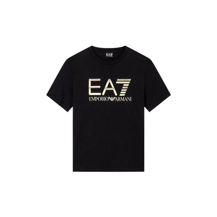 Image 1 : T-shirt EA7 homme noir avec impression distinctive, vue de face — Delvale