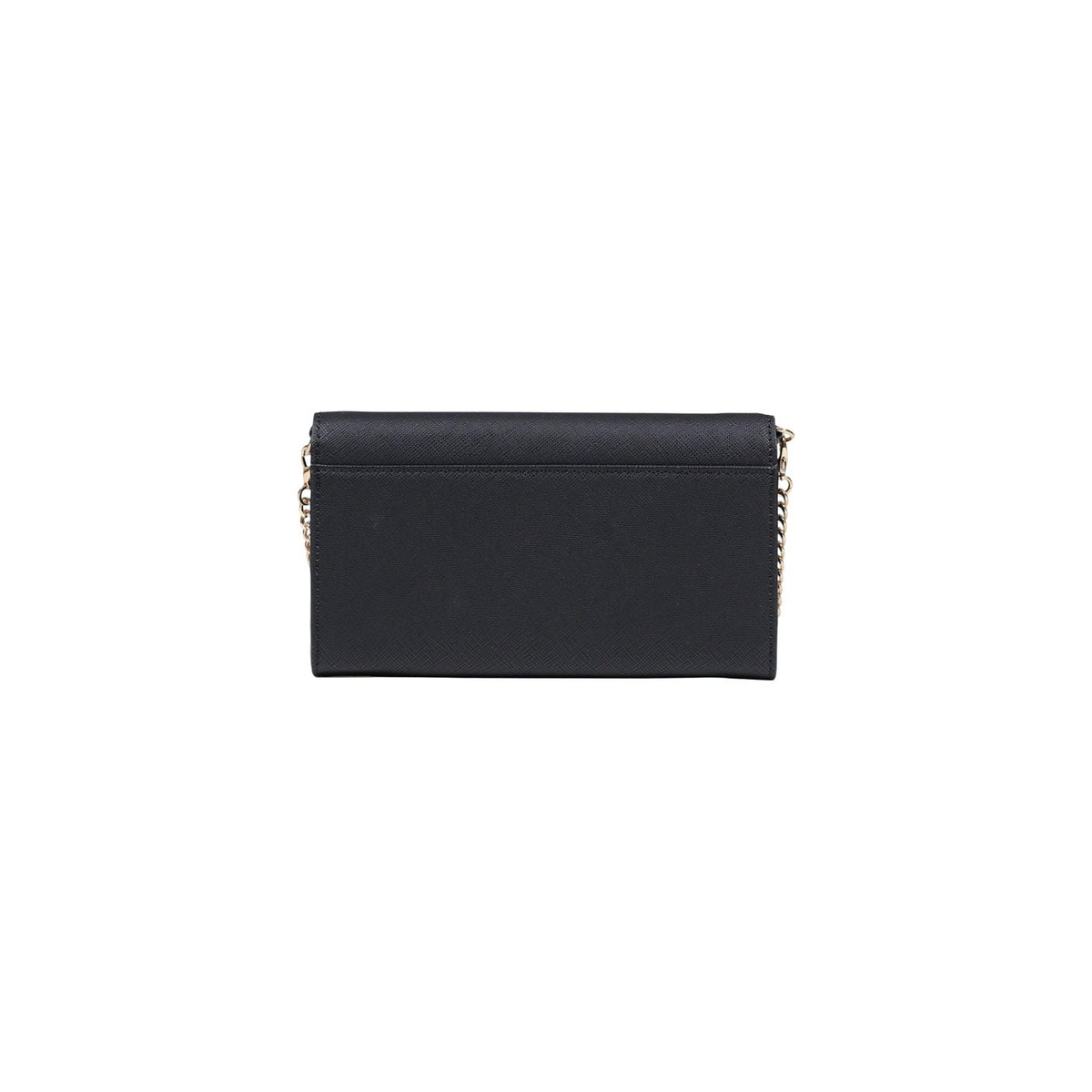 Image 3 : Pochette wallet on chain Liu Jo femme noire, finition saffiano et fermeture à rabat bouton-pression — Delvale
