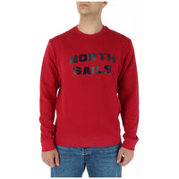 Sweat col rond homme rouge North Sails lettres arquées imprimées noir logo manche — Delvale