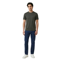 Image 2 : T-shirt Armani Exchange homme vert, détail du col rond et logo — Delvale