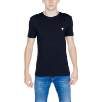 Image 5 : T-shirt Guess homme bleu manches courtes coton élasthanne vue arrière — Delvale