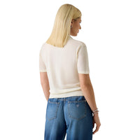 Image 3 : T-shirt polo Guess femme beige col polo détail du col et finitions — delvale