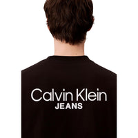 Image 2 : T-shirt Calvin Klein Jeans homme noir en coton, vue détaillée du design et de la coupe — Delvale