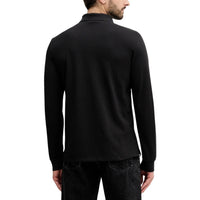 Image 3 : Polo Calvin Klein Jeans noir homme manches longues, vue de dos, coton — delvale