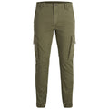Jack & Jones Herenbroek Groen Katoen Elastaan Ritssluiting