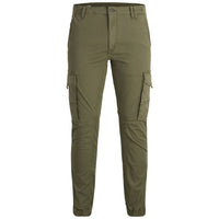 Image 1 : Pantalon homme Jack & Jones vert coloris monochrome vue face — delvale