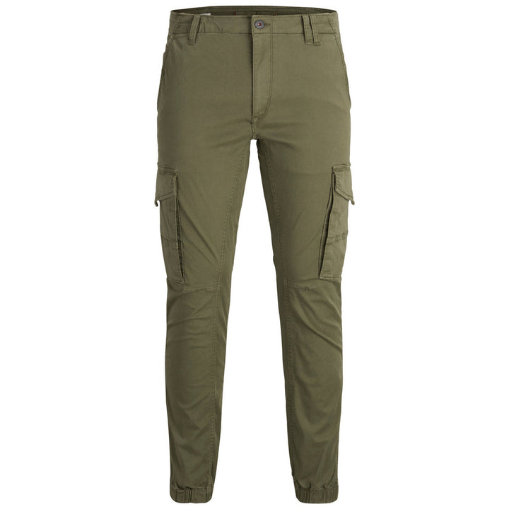Image 1 : Pantalon homme Jack & Jones vert coloris monochrome vue face — delvale