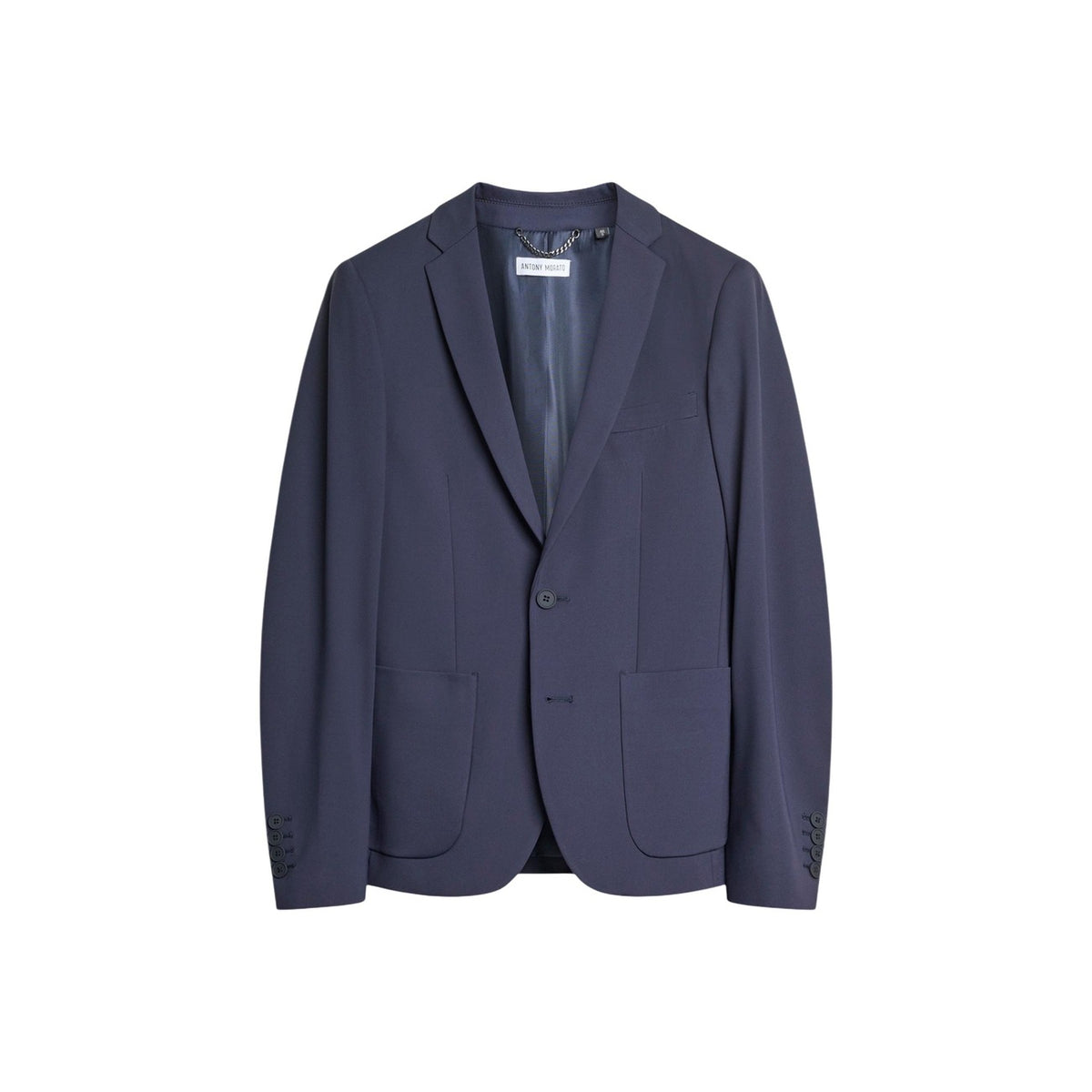 Image 4 : Détail dos et coupe tailored du blazer Antony Morato homme bleu marine, silhouette structurée et ajustée — Delvale
