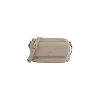 Image 1 : Sac bandoulière camera bag Armani Exchange femme en beige avec logo AX en façade et bandoulière réglable — Delvale