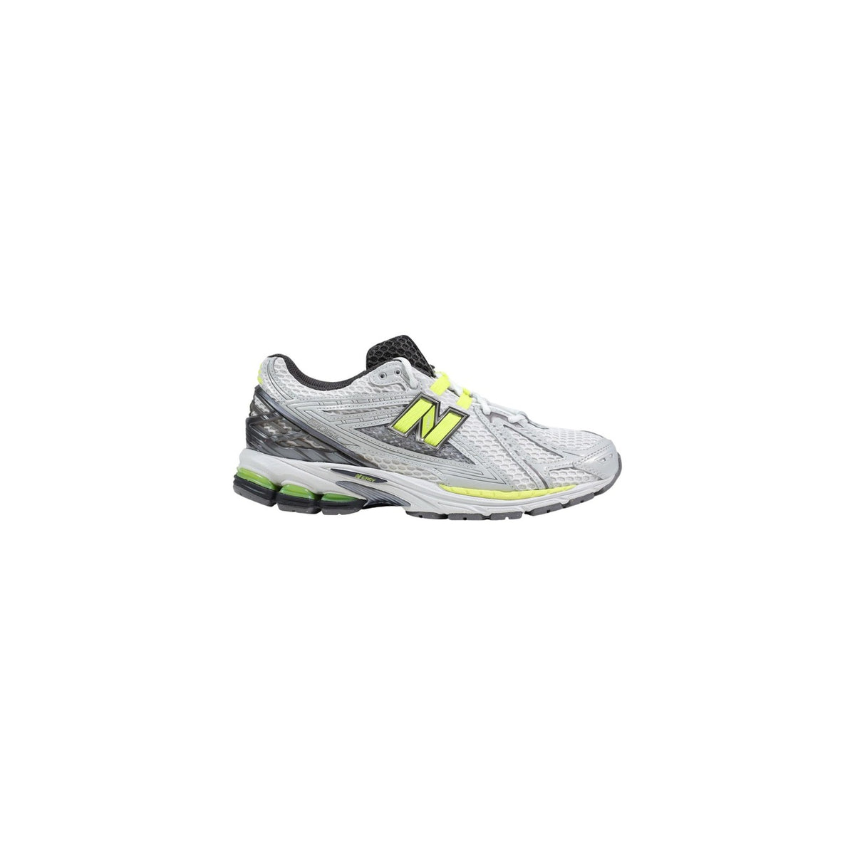 Image 1 : Baskets New Balance 1906 femme coloris gris avec détails chartreuse — delvale