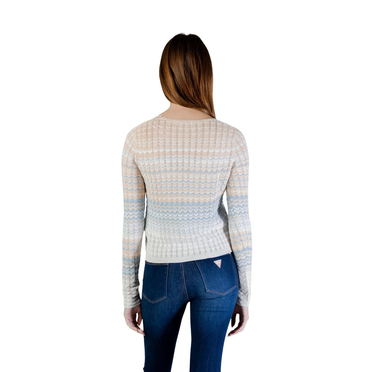 Image 3 : Détail cardigan Guess femme beige, texture lurex et finitions raffinées — delvale