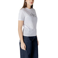Image 3 : Vue d'ensemble du t-shirt blanc Calvin Klein Jeans femme, style intemporel — delvale