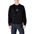 Sweater met ronde hals Armani Exchange voor heren, zwart met AX-logo