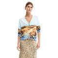 Desigual Cardigan Femme Imprimé Paysage Col V Boutons