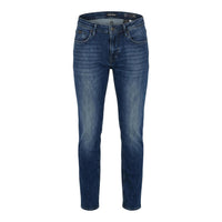 Image 5 : Silhouette complète jean Antony Morato tapered fit denim bleu homme associé à des sneakers blanches — 9yvwh4-xt
