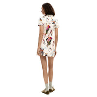 Image 2 : Détail de la robe femme Desigual beige avec fermeture boutonnée élégante — Delvale
