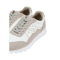 Image 3 : Baskets Armani Exchange femme mesh blanc cassé et empiècements beige — delvale