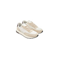Image 3 : Baskets Calvin Klein Low Top Lace Up homme beige et marron détail finitions — Delvale