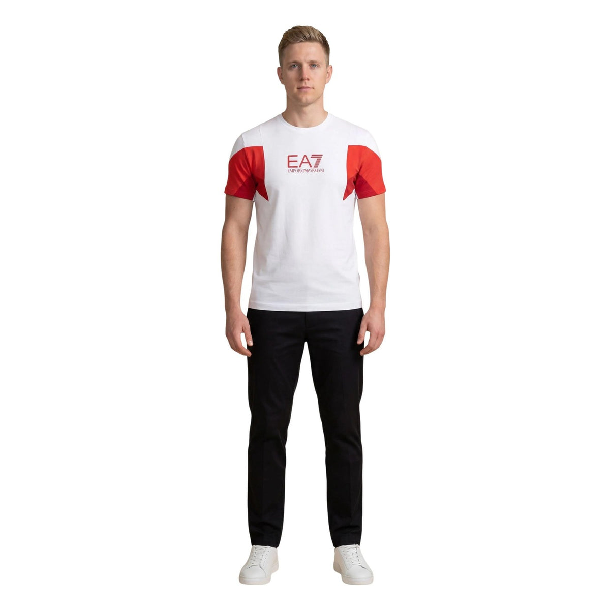 Image 2 : Détail impression t-shirt Ea7 blanc pour homme, coupe moderne — Delvale