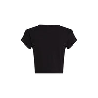 Image 2 : T-shirt femme noir Calvin Klein Jeans, détail col rond et finitions — delvale
