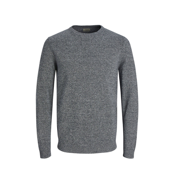 Image 1 : Pull homme Jack & Jones bleu col rond manches longues en coton — delvale