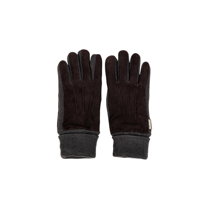 Image 1 : Gants en cuir marron Barbour homme, vue de face posés à plat — Delvale